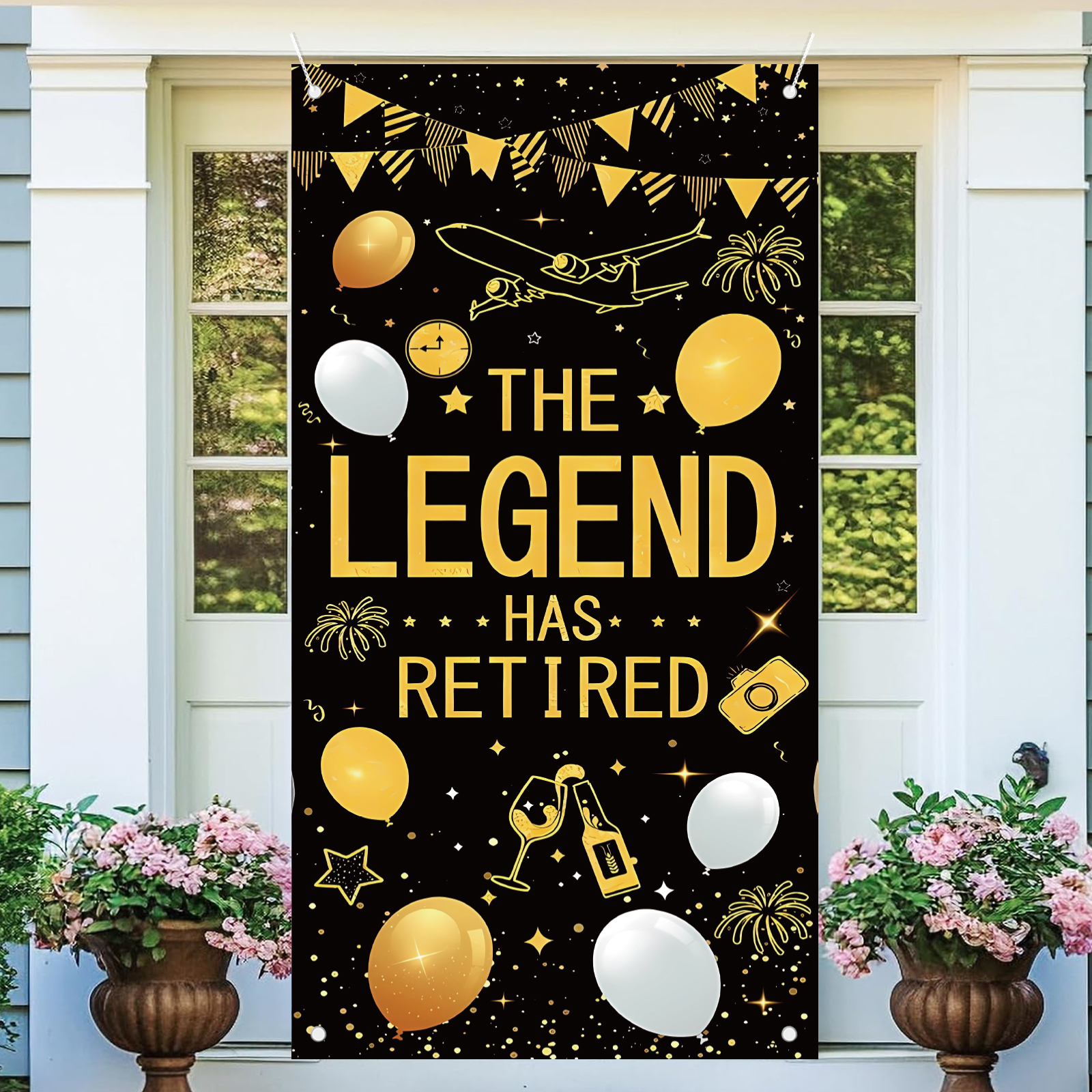 Party Banner Gold - Retirement Party Decorations for Men Women,