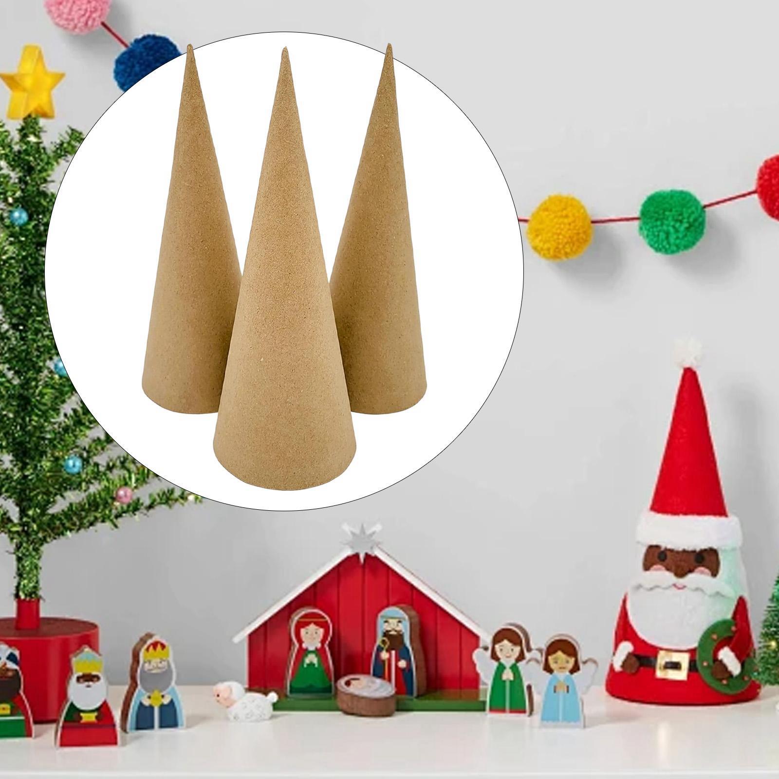 Cotton Candy Cone - 3x Paper Mache Cones, Open Bottom
