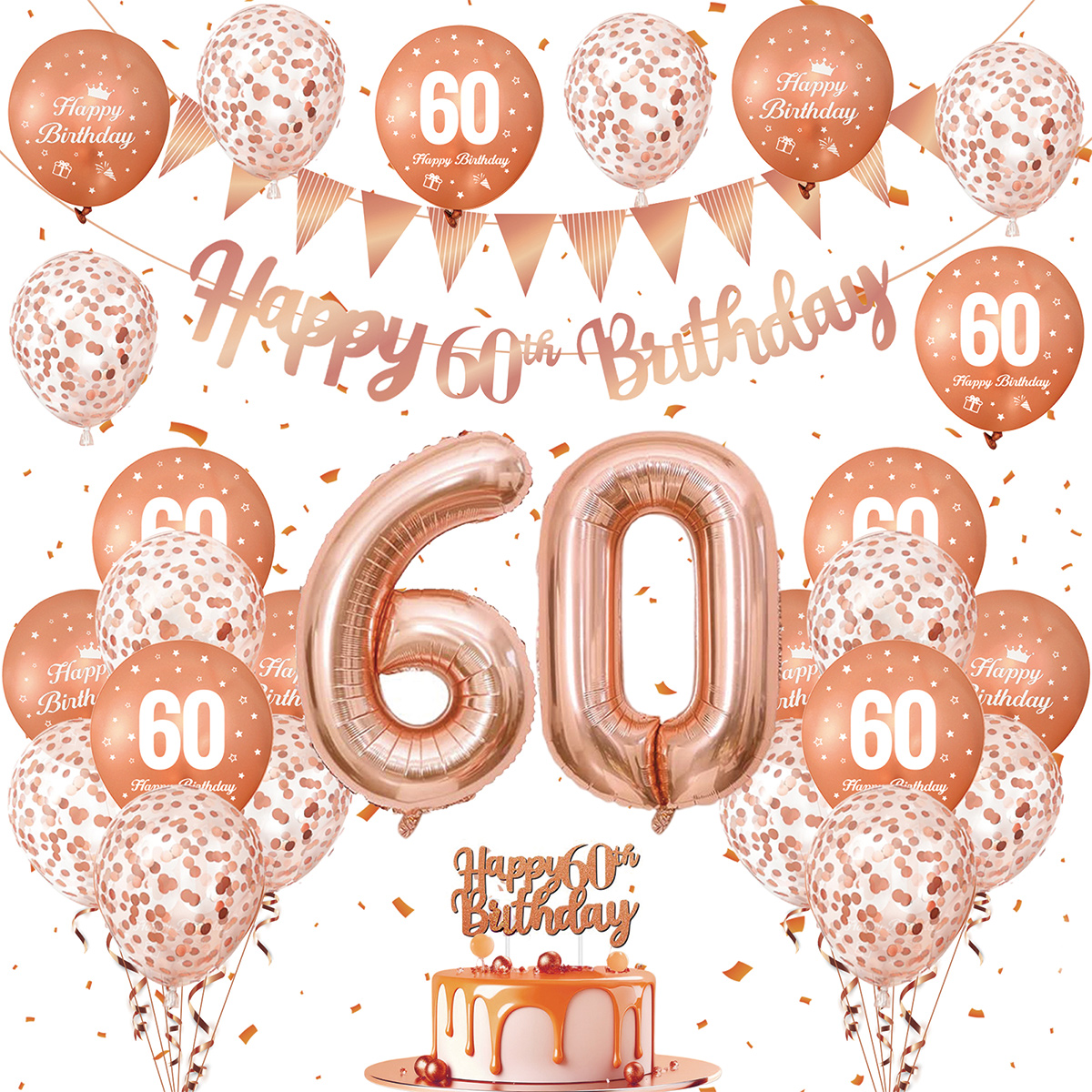 Party Banner Gold - 1Set Rose Gold Birthday Decoration Birthday