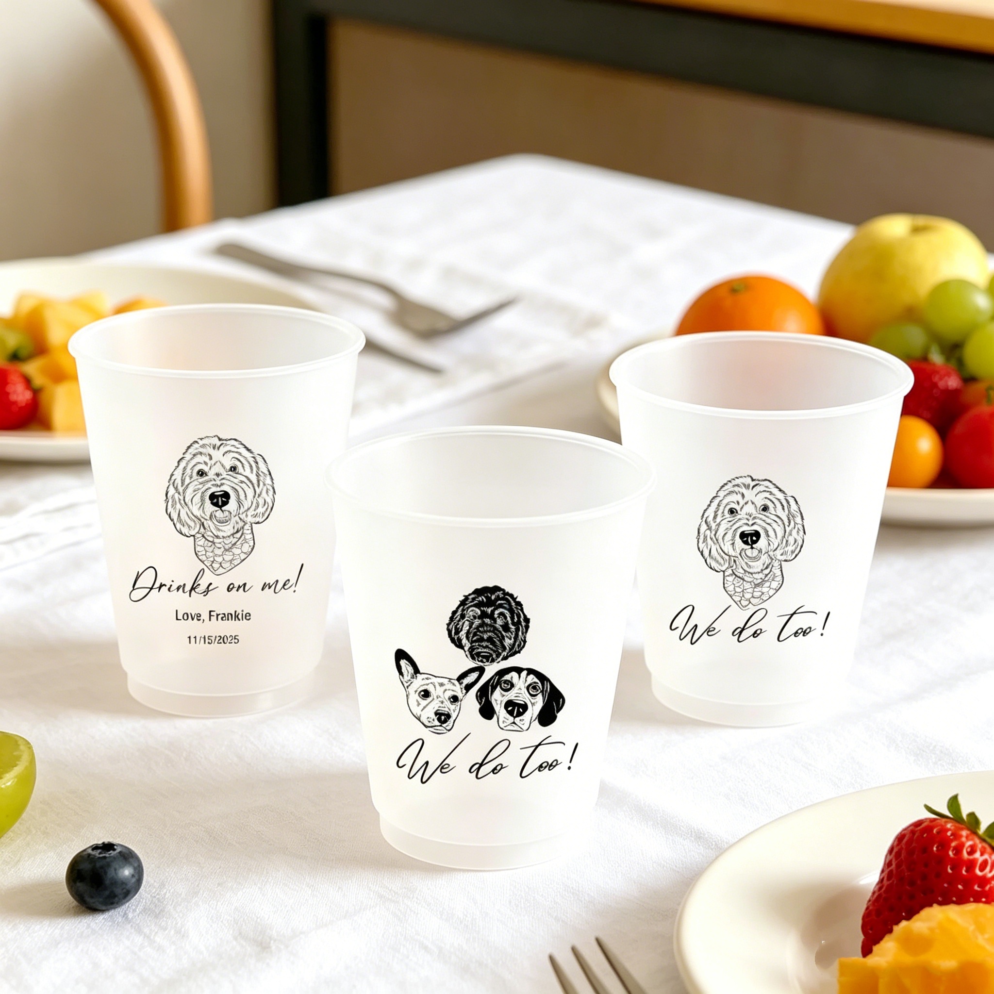 Plastic Cup 50Pcs - 10/50 Custom Dog Cat Pet Portrait