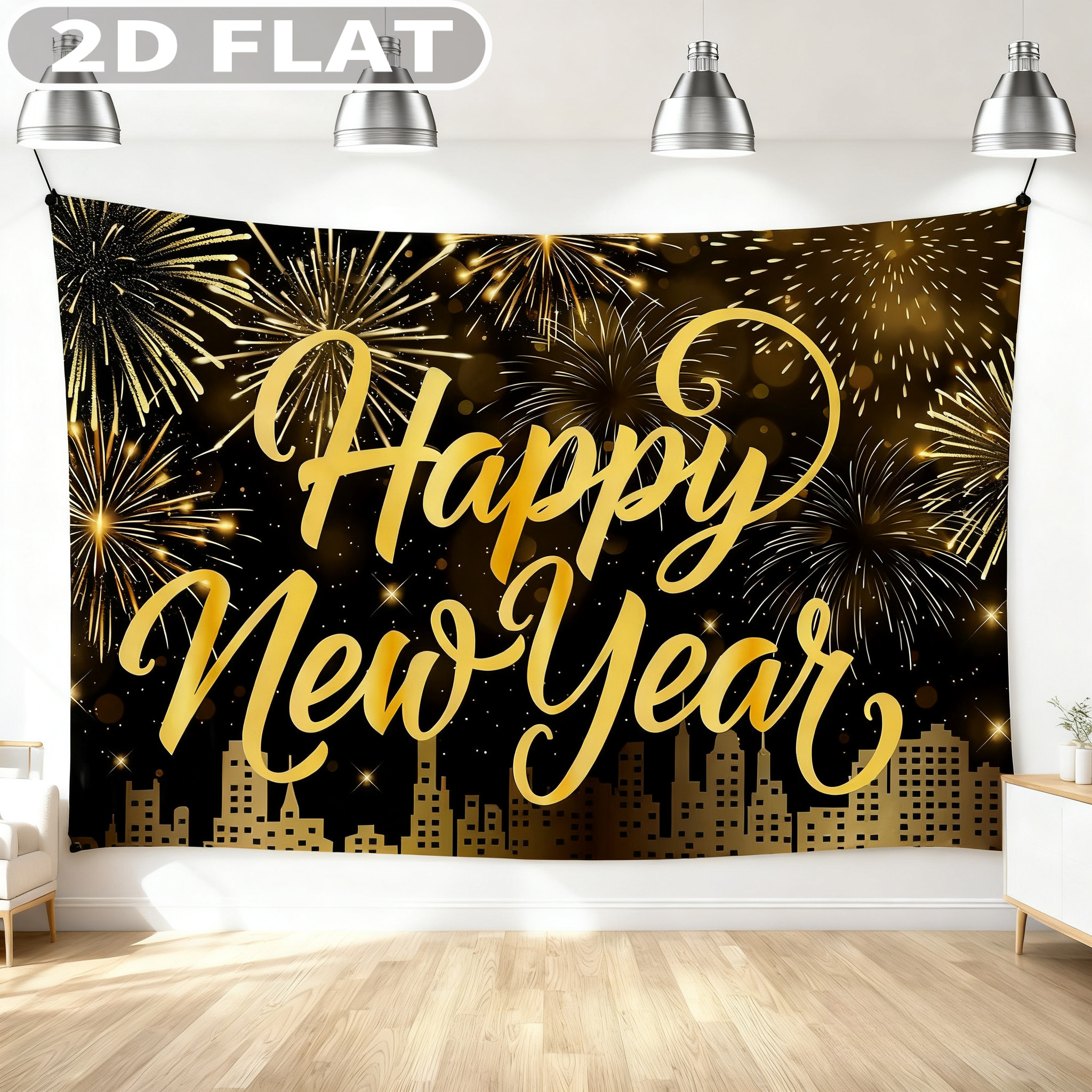 Party Banner Gold - 1pc Happy New Year Party Photo