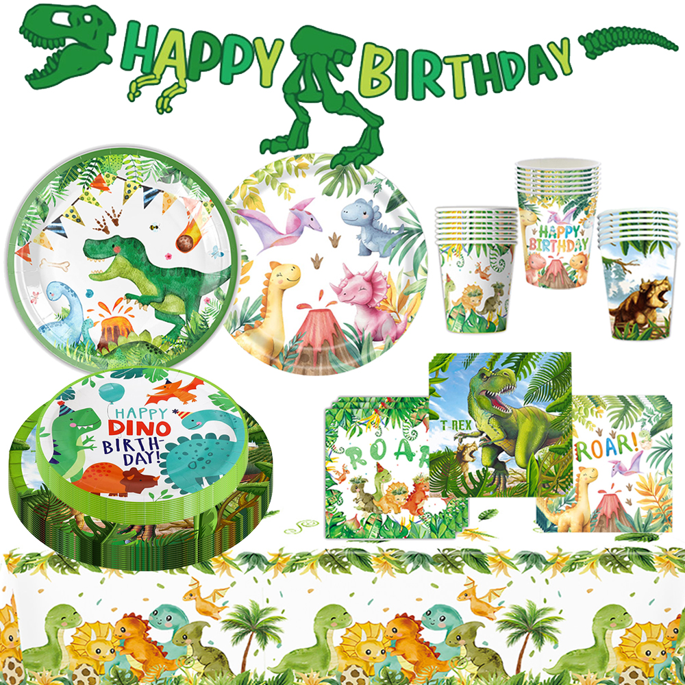 Table Cloth Disposable - Khủng Long Sinh Nhật Xăm Dành