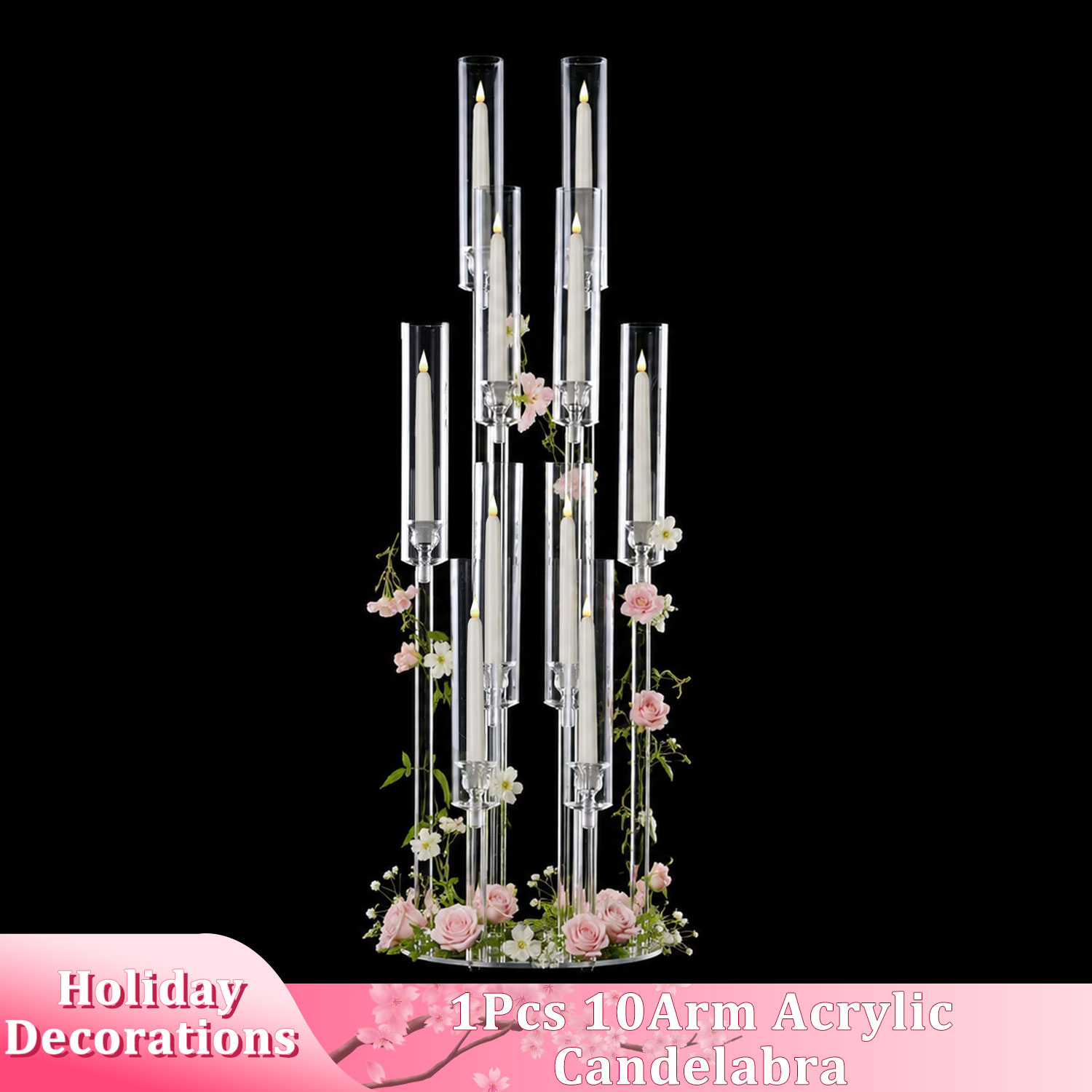 Centerpiece Stick - 10 Arm Acrylic Candelabra Centerpieces 37.7