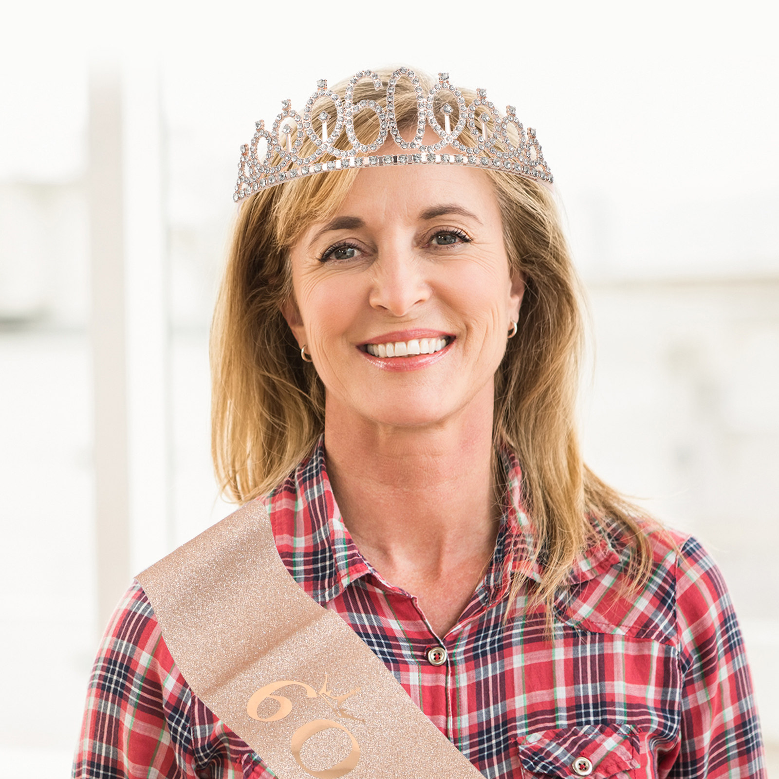 Birthday Sash Glitter - 1Set Female Birthday Crown Sash Set