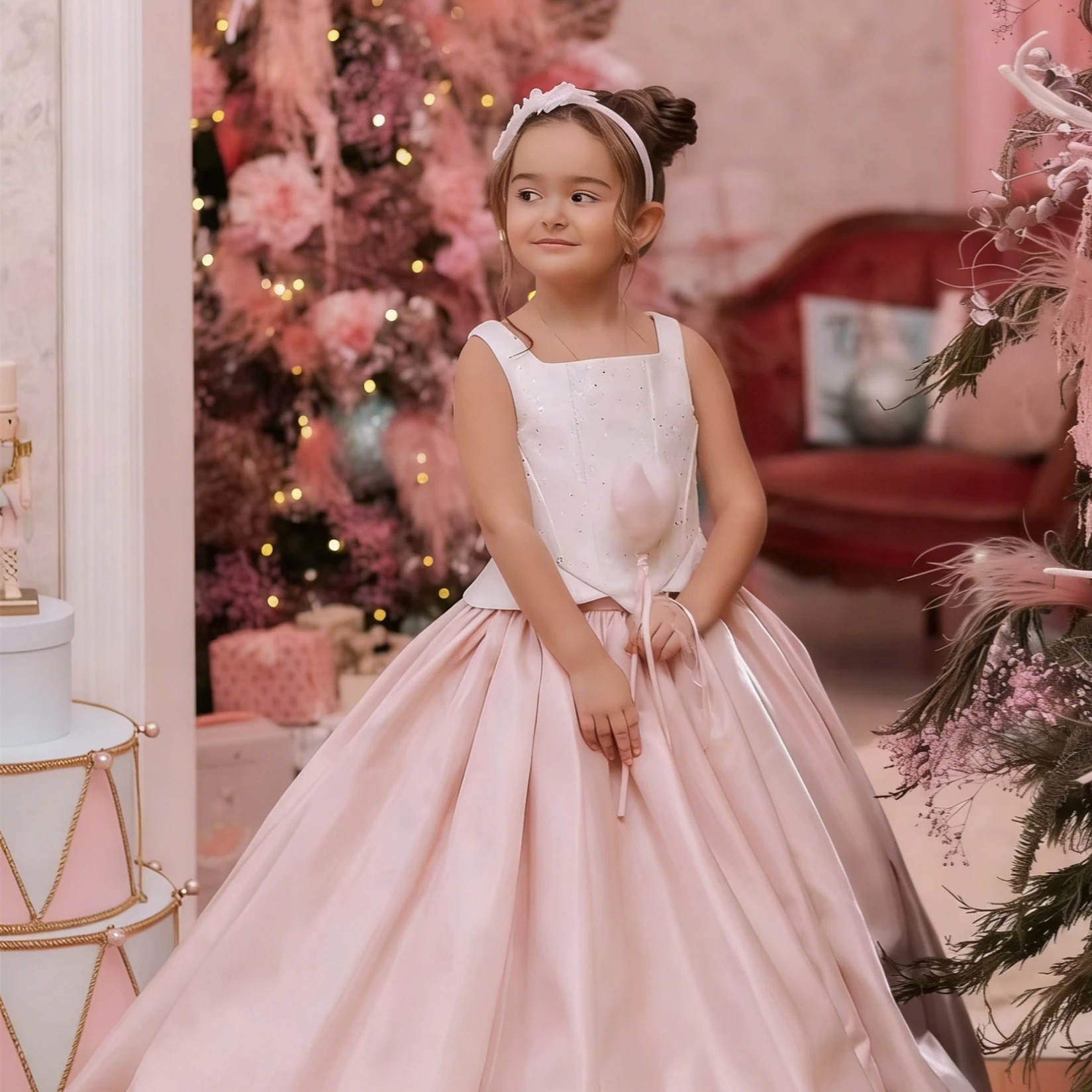 Birthday Sash Glitter - Customized Flower Girl Dress For Wedding