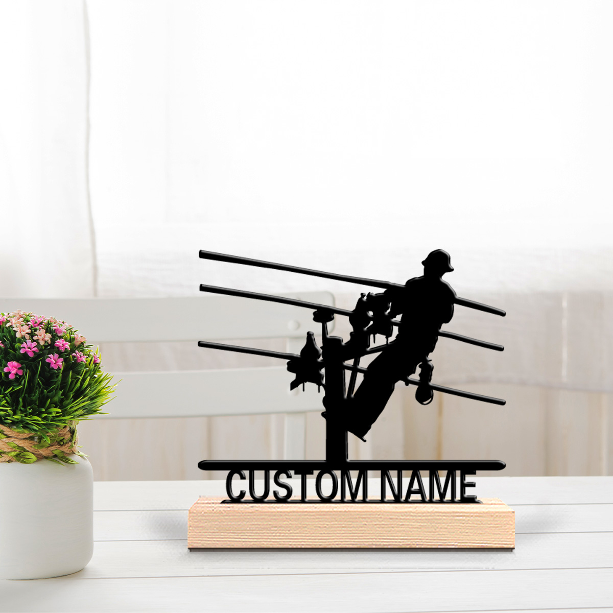 Eve Party - 1pc Stylish Personalized Custom Electrician Metal
