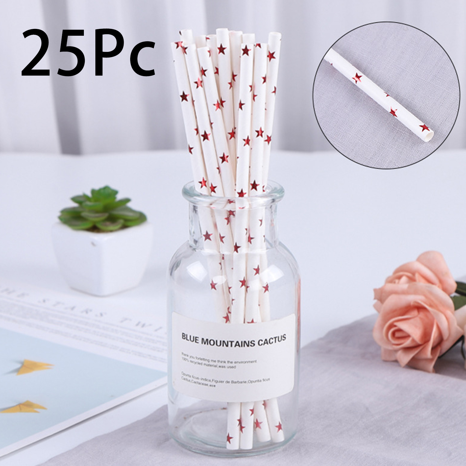 25 Pcs Colorful Disposable Pap - đánh giá và giá Paper Straw Color