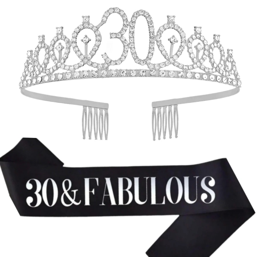 Glitter Silvery Birthday Tiara - đánh giá và giá Birthday Sash Glitter
