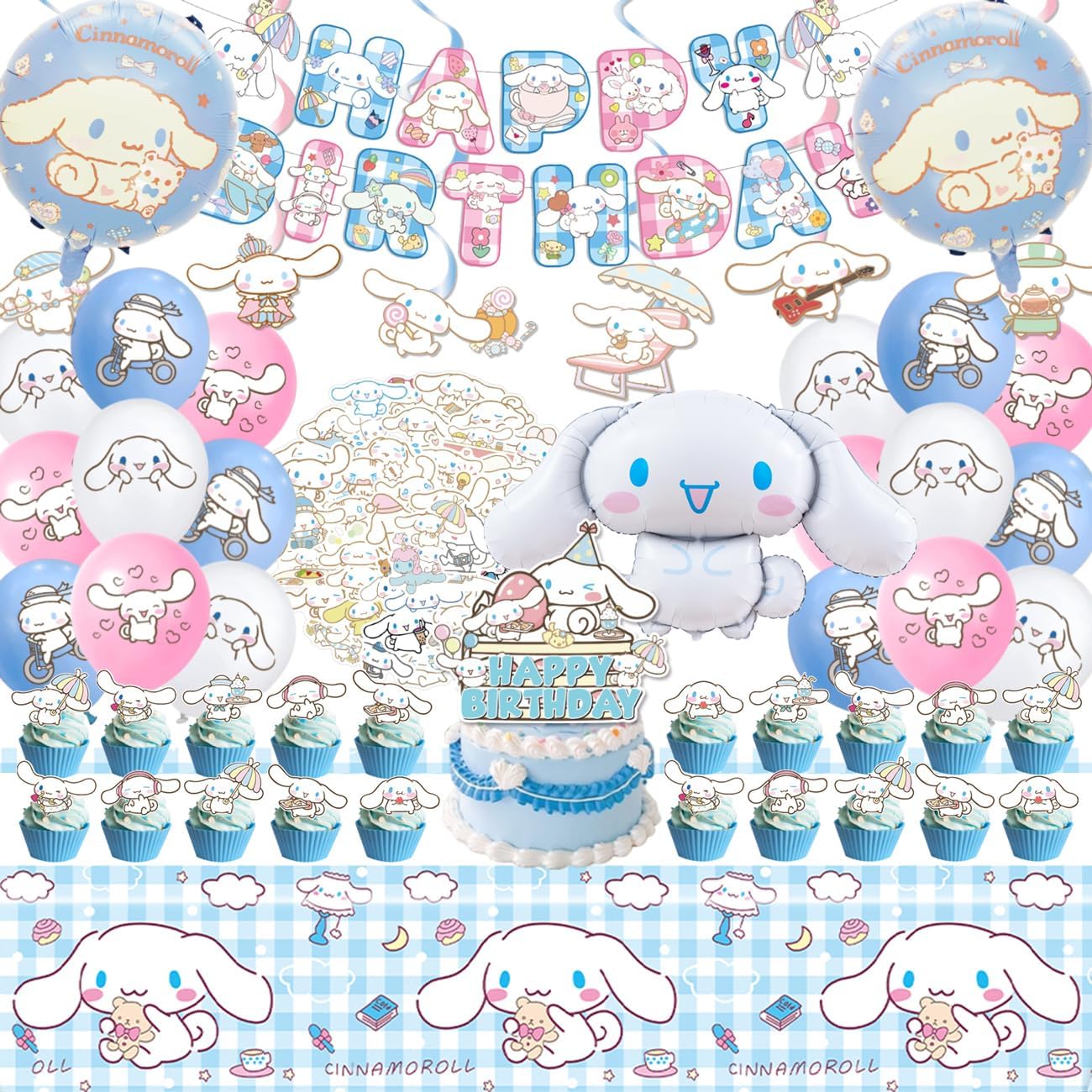 Cartoon Cinnamorolled Birthday - đánh giá và giá Table Cloth Disposable