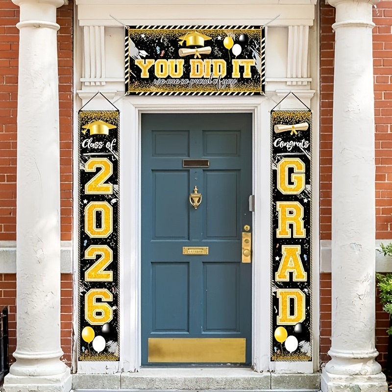2D 3Pcs 2026 Graduation Banner - đánh giá và giá Party Banner Gold