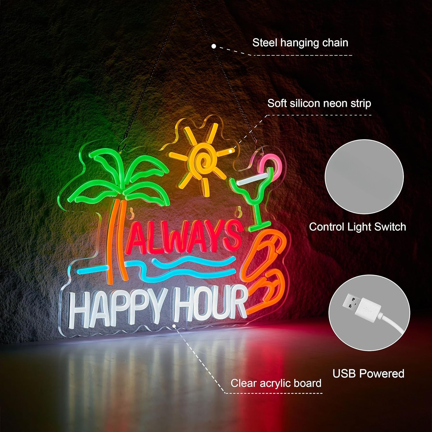 Always Happy Hour Beer Bar Neo - đánh giá và giá Neon Sign Party