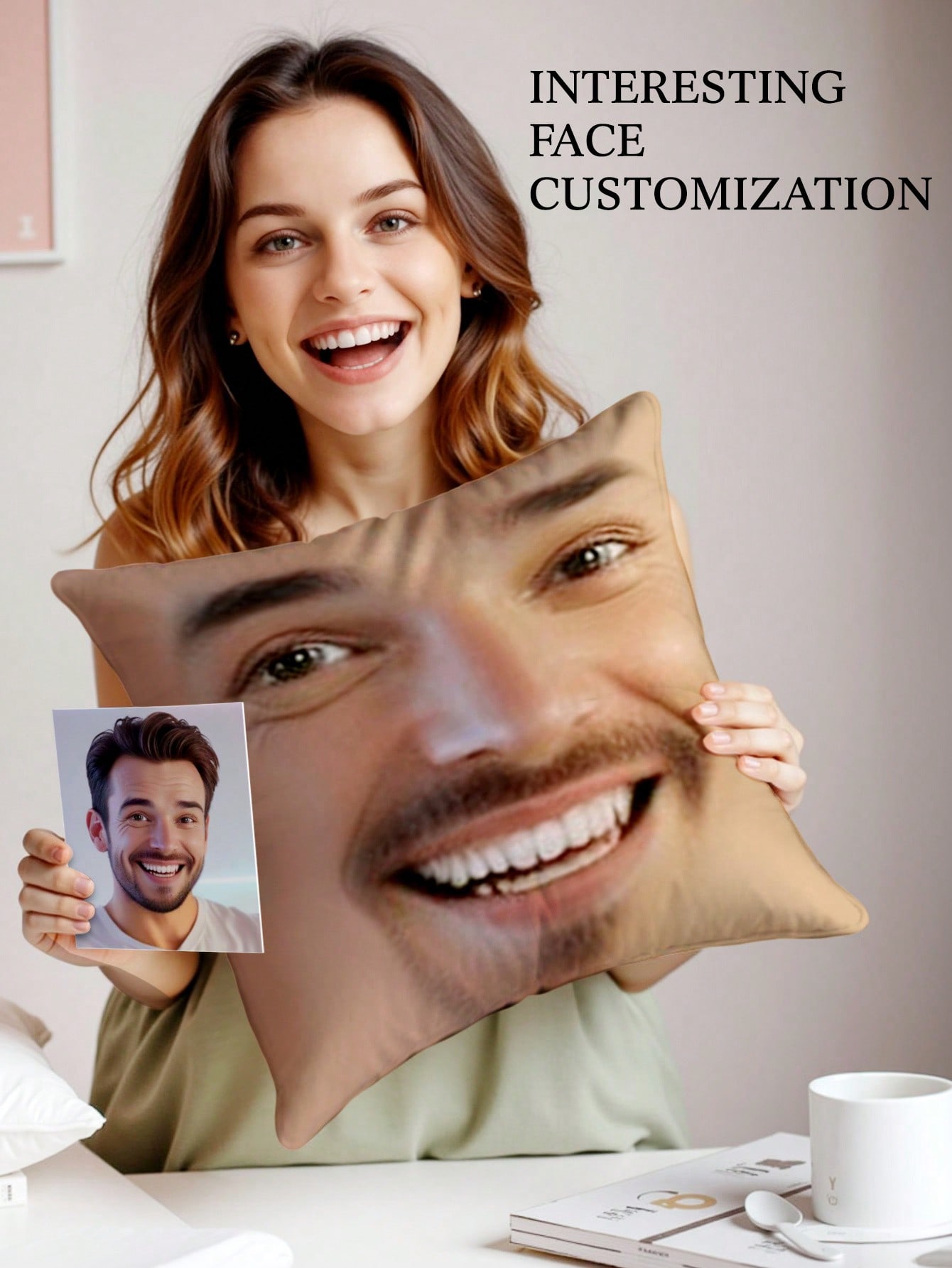 1pc Custom Face Square Pillow  - đánh giá và giá Eve Party