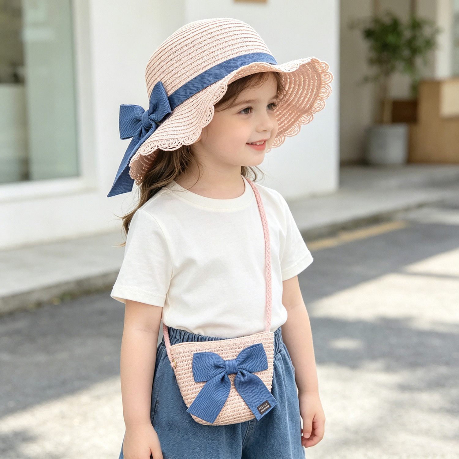 Girls 2pcs Straw Hat Solid Col - đánh giá và giá Paper Straw Color