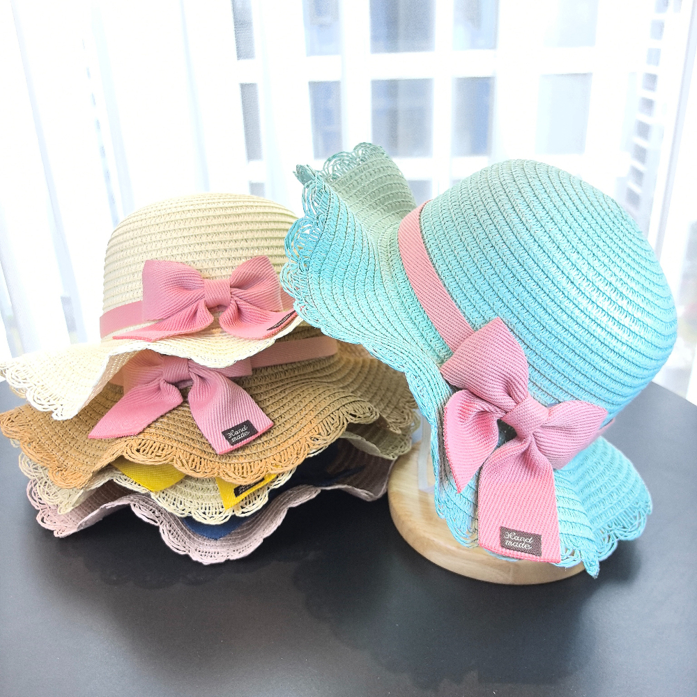 Girls 2pcs Straw Hat Solid Col - đánh giá và giá Paper Straw Color