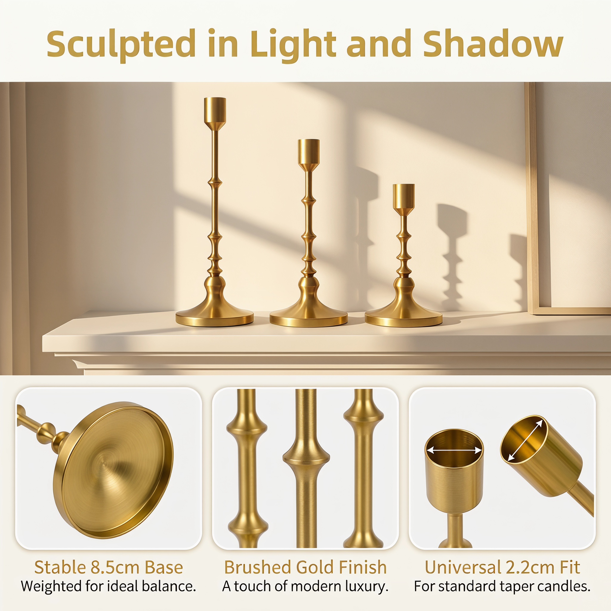 Unique Bullet Stem Metal Candl - đánh giá và giá Centerpiece Stick