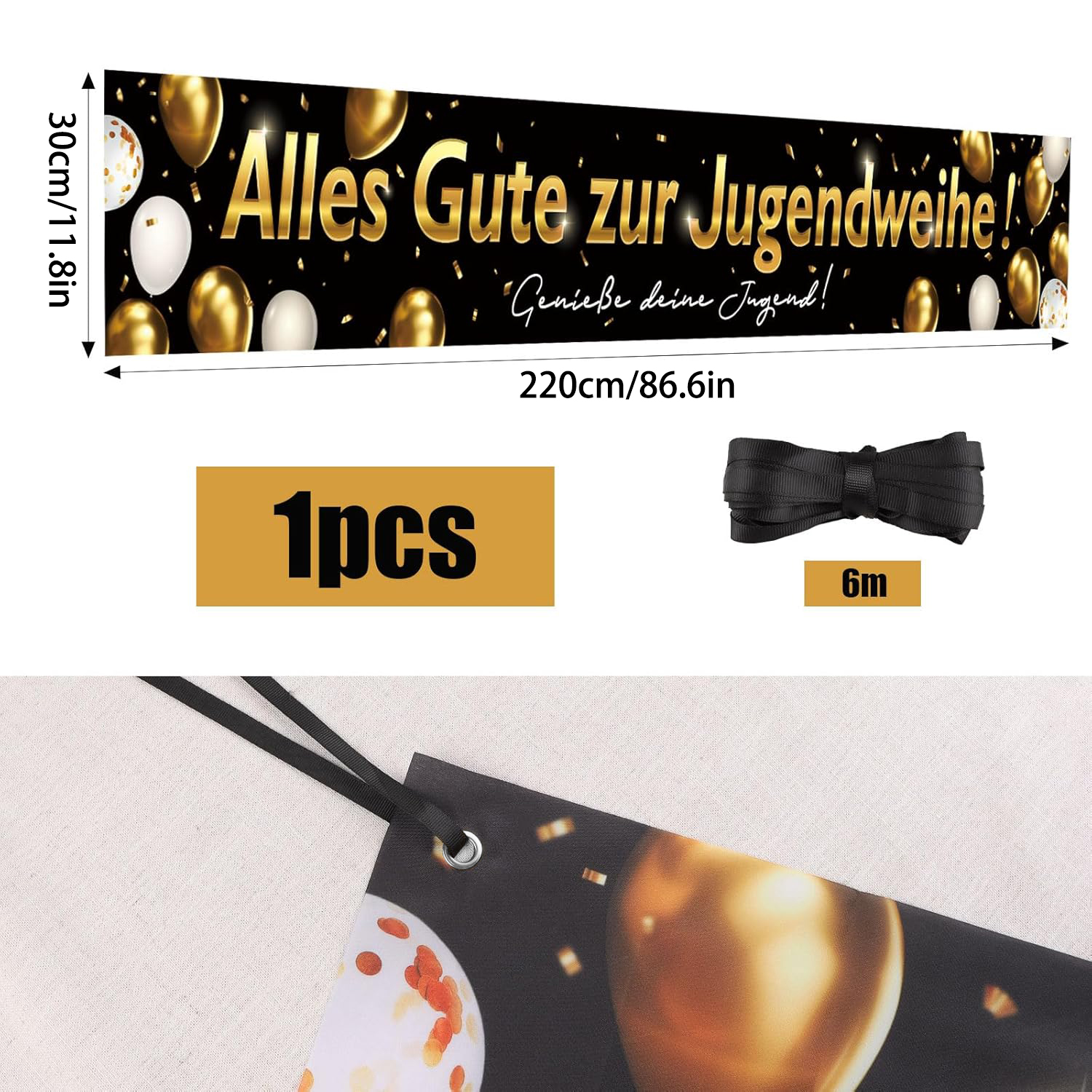 Jugendweihe Deko,Jugendweihe B - đánh giá và giá Party Banner Gold