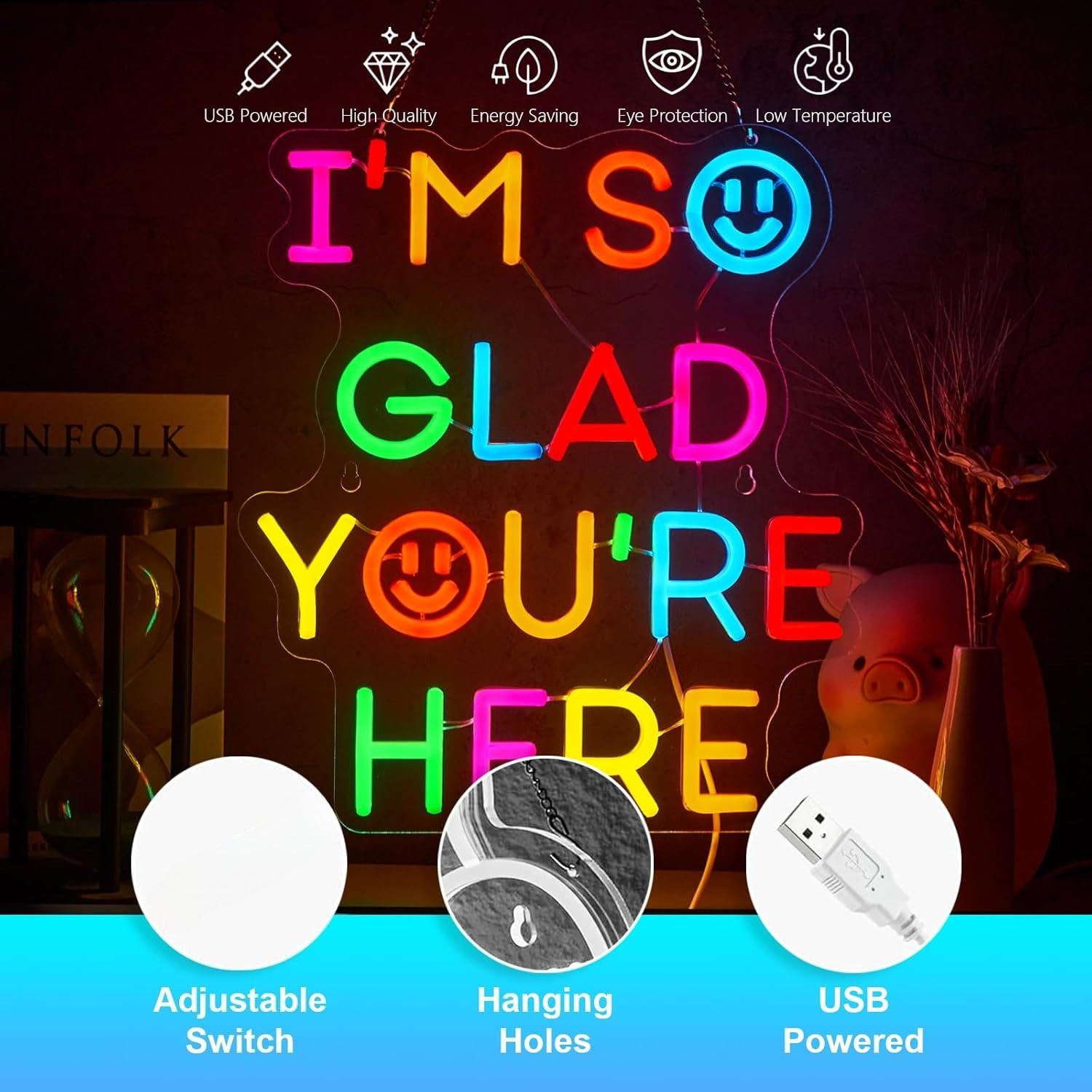  I'm So Glad You‘re Here Neon - đánh giá và giá Neon Sign Party
