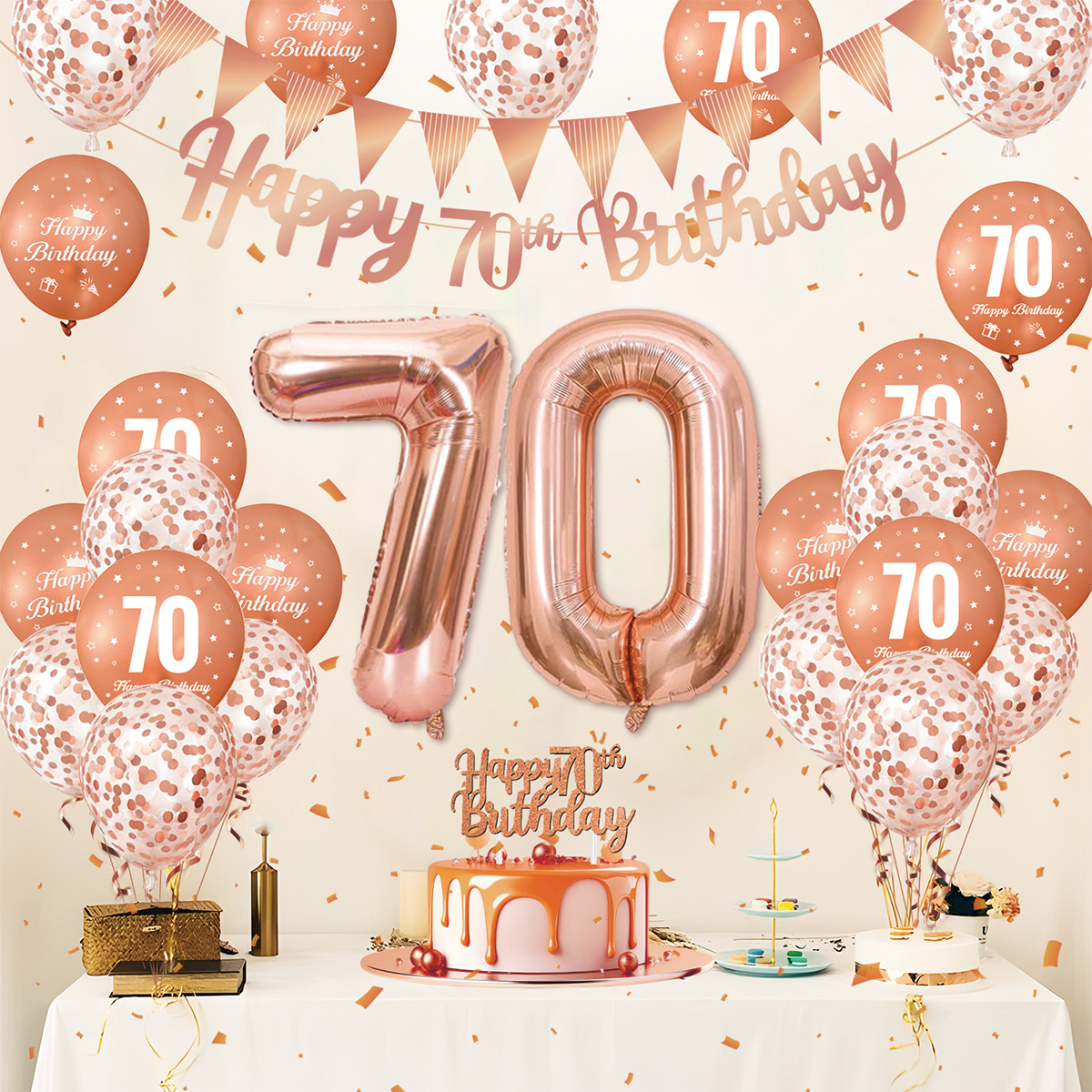 1Set Rose Gold Birthday Decora - đánh giá và giá Party Banner Gold