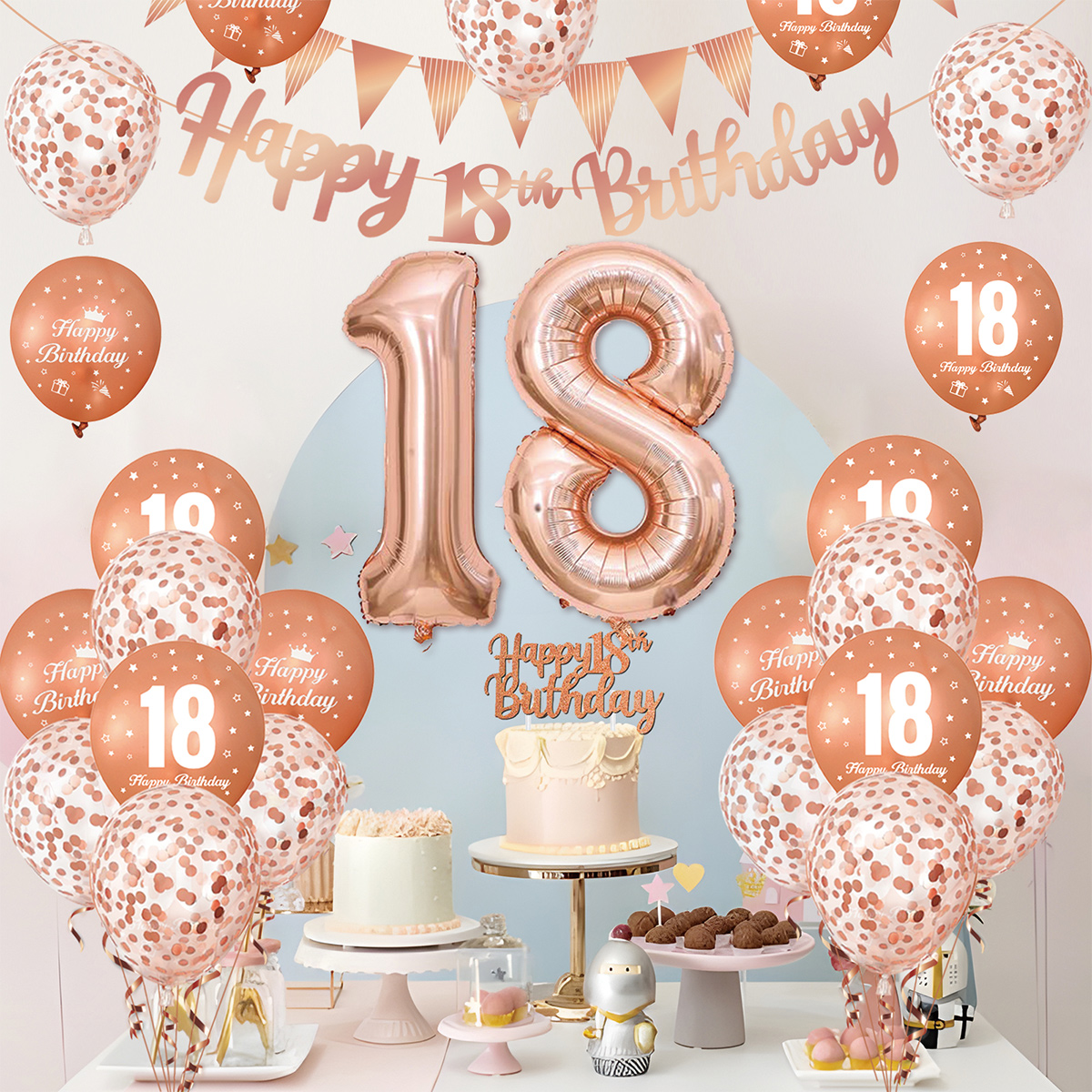 1Set Rose Gold Birthday Decora - đánh giá và giá Party Banner Gold