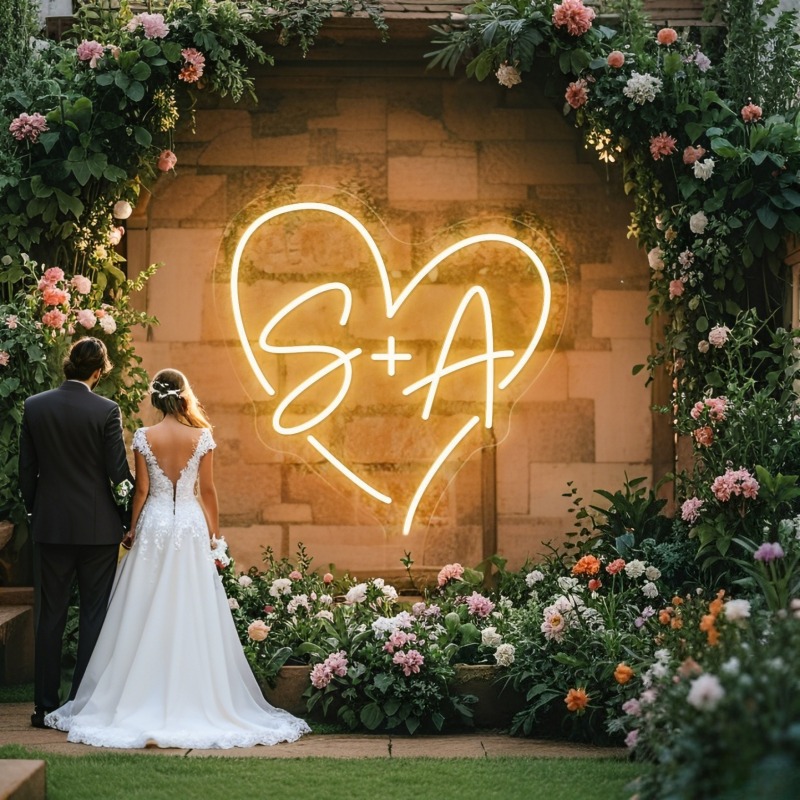 Custom Initials Heart LED Neon - đánh giá và giá Eve Party