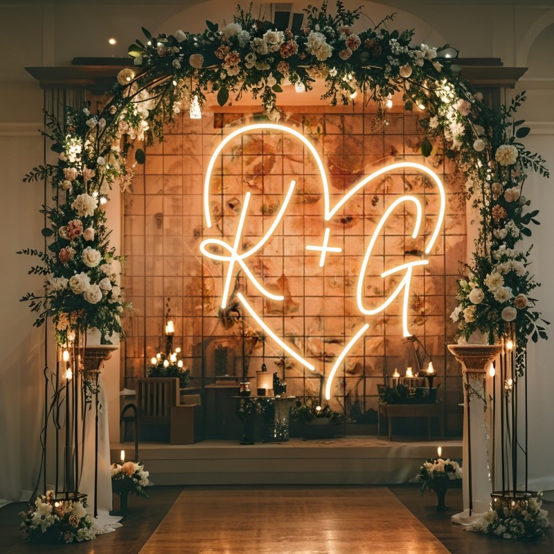 Custom Initials Heart LED Neon - đánh giá và giá Eve Party