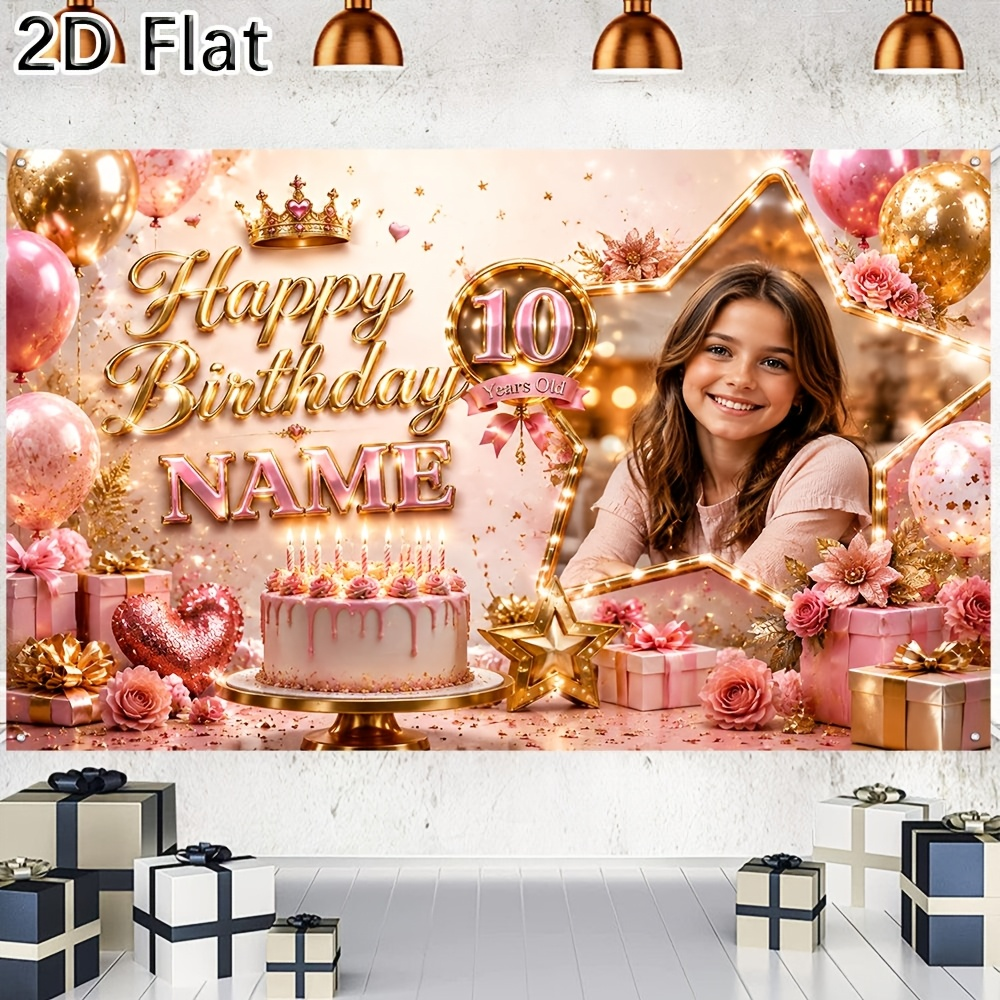 1pc Personalized Pink Gold 10t - đánh giá và giá Party Banner Gold