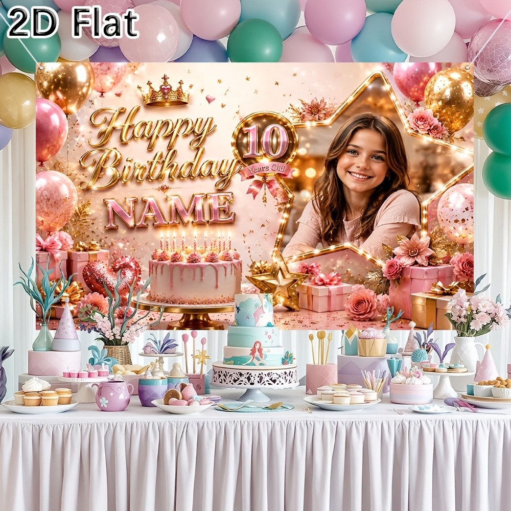 1pc Personalized Pink Gold 10t - đánh giá và giá Party Banner Gold