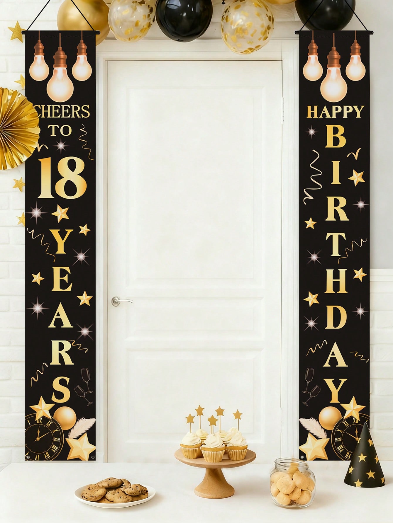 1 Pair of 18Th Birthday Celebr - đánh giá và giá Party Banner Gold
