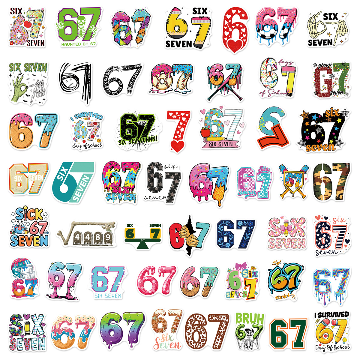 50pcs Number 67 Digital Graffi - đánh giá và giá Plastic Cup 50Pcs