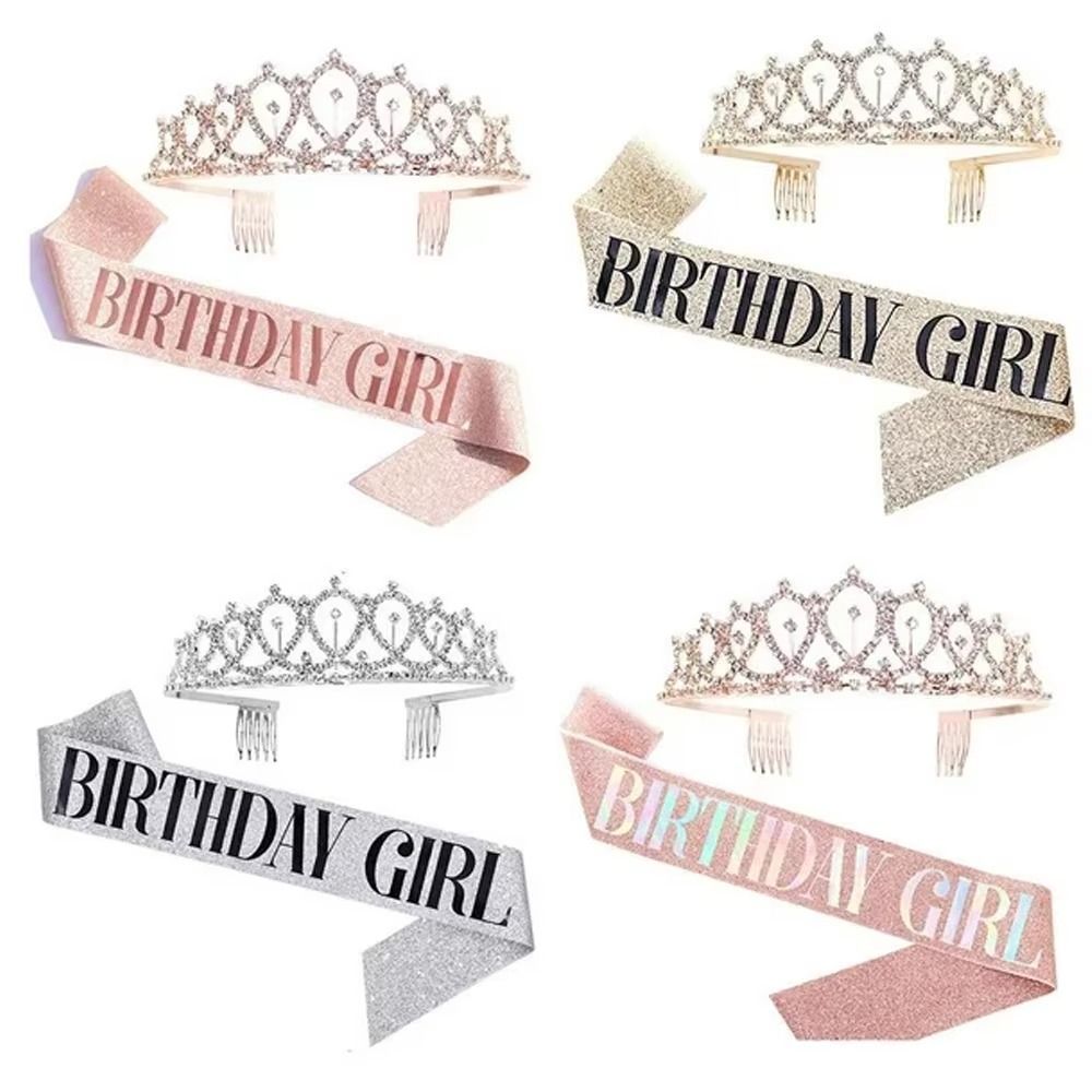 2Pcs/Set New Glitter Birthday  - đánh giá và giá Birthday Sash Glitter