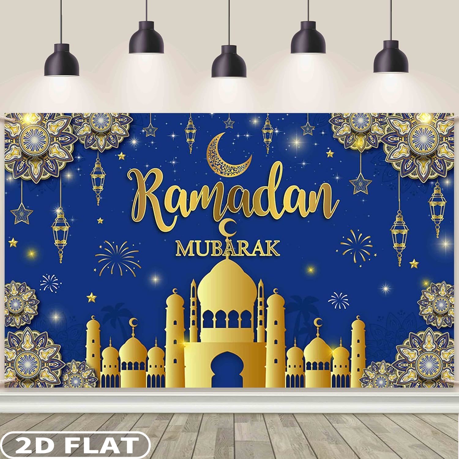 2D FLAT 1pc Ramadan Mubarak Fe - đánh giá và giá Party Banner Gold