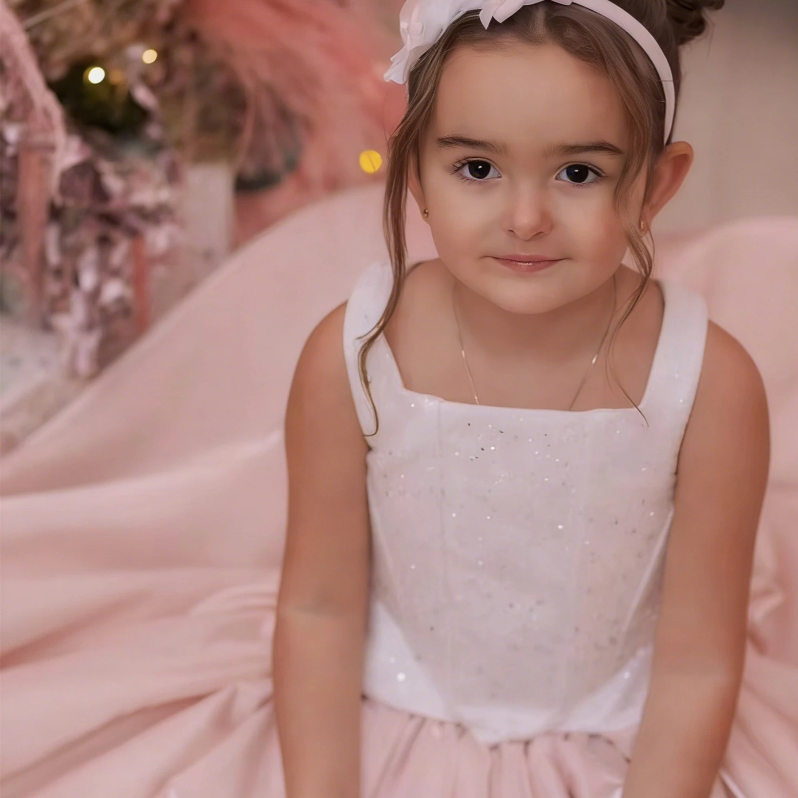 Customized Flower Girl Dress F - đánh giá và giá Birthday Sash Glitter