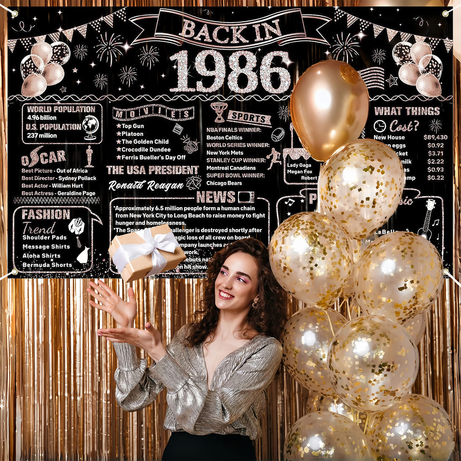 40th Birthday Decorations for  - đánh giá và giá Party Banner Gold