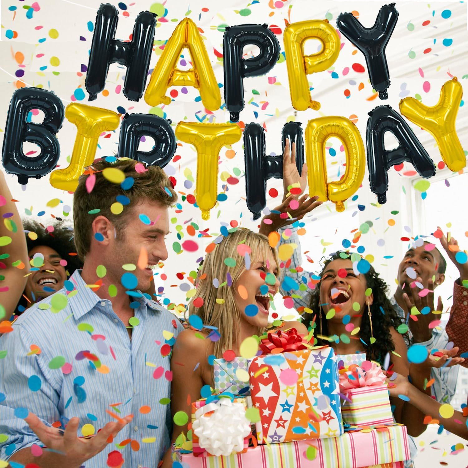 Black Gold Happy Birthday Deco - đánh giá và giá Party Banner Gold