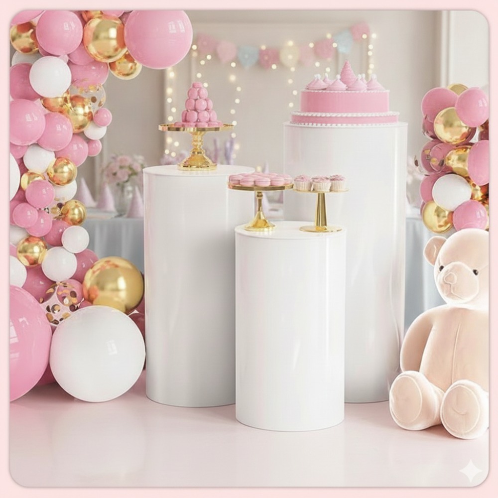 3/5Pcs White Cylinder Pedestal - đánh giá và giá Event Support