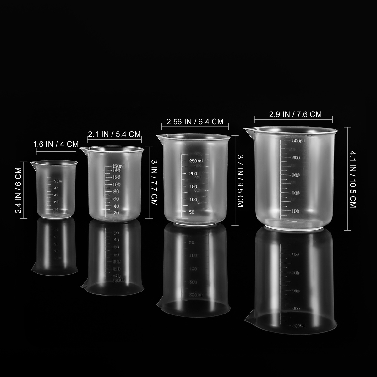 4pcs 50Ml 150Ml 250Ml 500Ml Pl - đánh giá và giá Plastic Cup 50Pcs