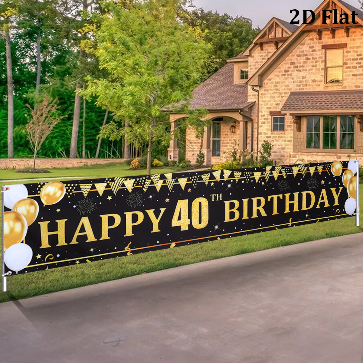Black Gold Balloons Flags Happ - đánh giá và giá Party Banner Gold