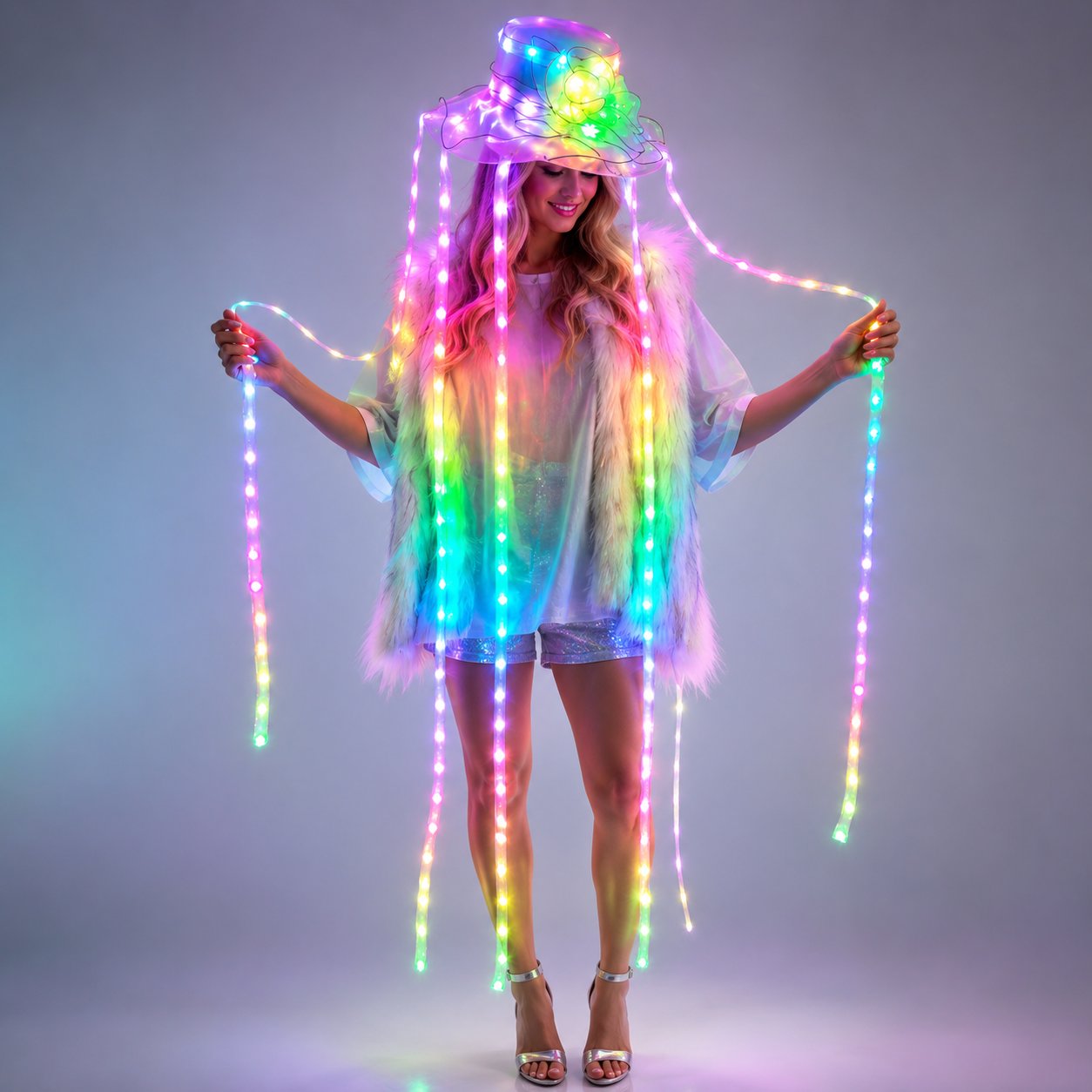 LED Jellyfish Hat Full Color L - đánh giá và giá Event Party Dj