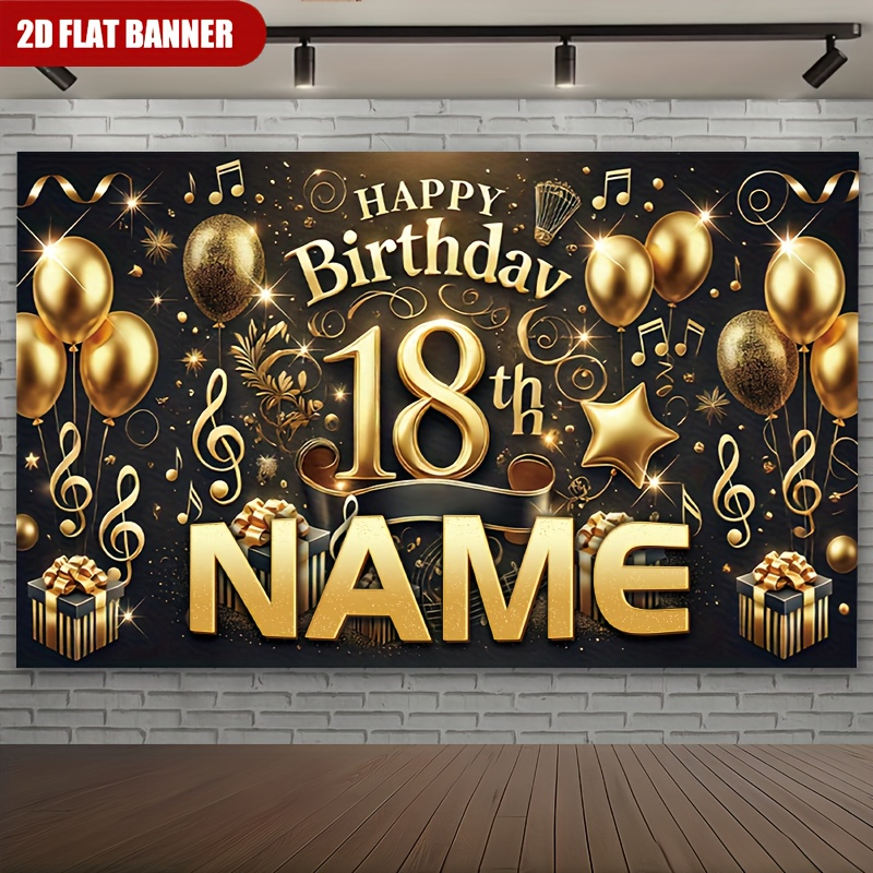 1pc Happy 18th Birthday Custom - đánh giá và giá Party Banner Gold
