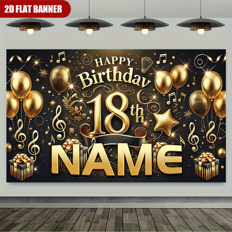 1pc Happy 18th Birthday Custom - đánh giá và giá Party Banner Gold