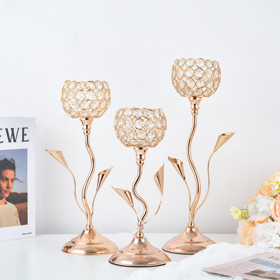 Gold Crystal Candle Holder, Ir - đánh giá và giá Centerpiece Stick