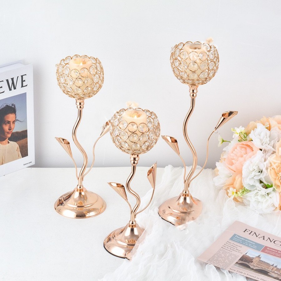 Gold Crystal Candle Holder, Ir - đánh giá và giá Centerpiece Stick