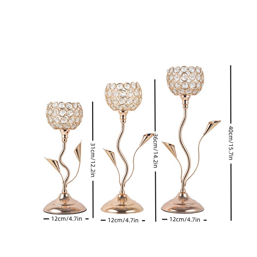 Gold Crystal Candle Holder, Ir - đánh giá và giá Centerpiece Stick