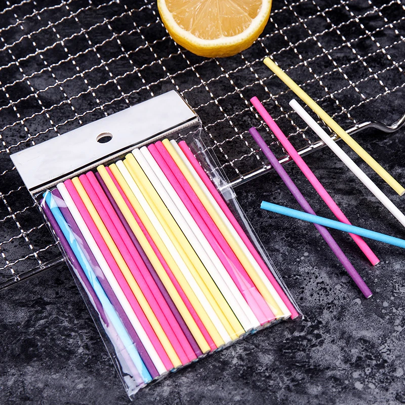 100Pcs/Lot Paper Lollipop Stic - đánh giá và giá Paper Straw Color