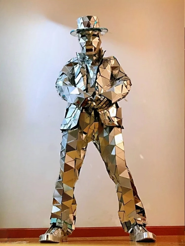 Mirror Man Costume Sliver glas - đánh giá và giá Event Party Dj
