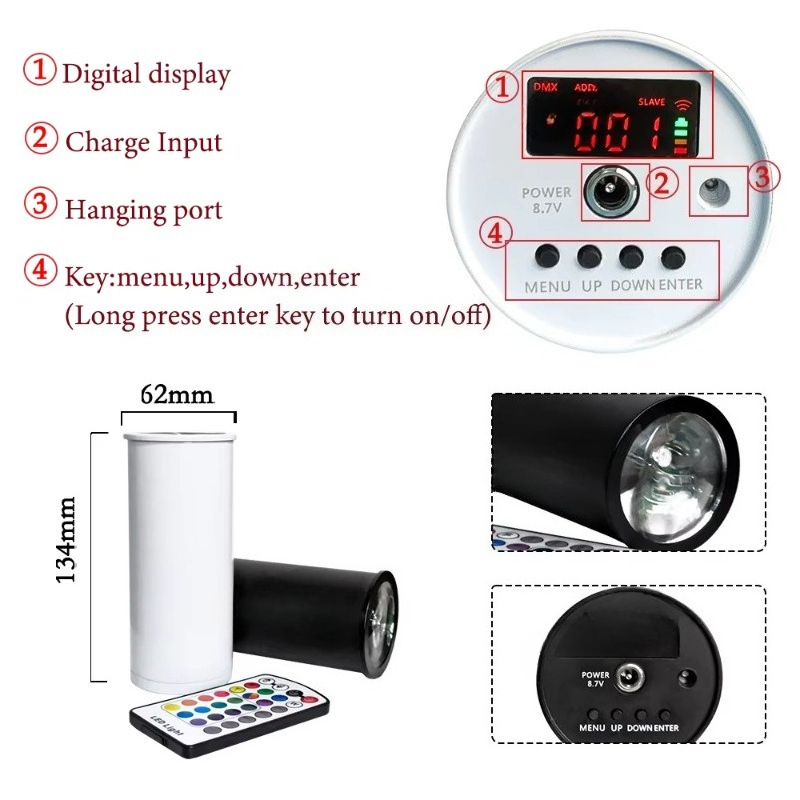 1x15W RGBAW UV LED Pinspot Eff - đánh giá và giá Event Party Dj