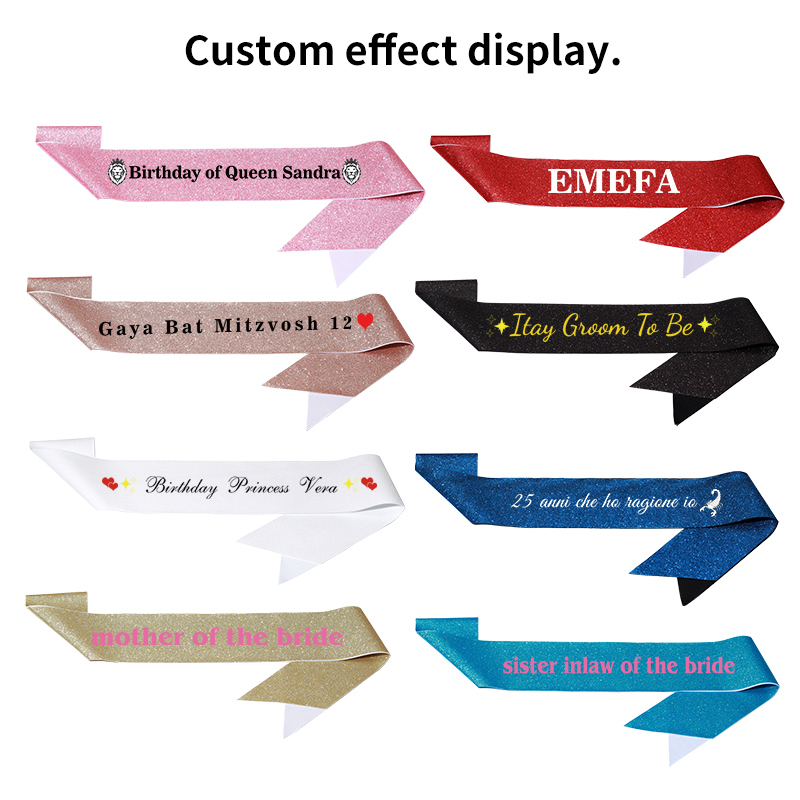 Diy Custom Glitter Satin Sash  - đánh giá và giá Birthday Sash Glitter