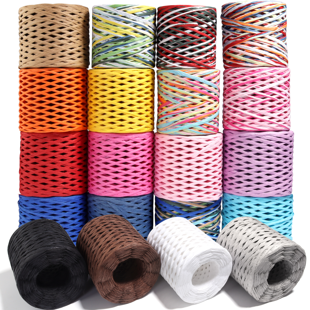 80-200M/Roll 4mm Colored Raffi - đánh giá và giá Paper Straw Color