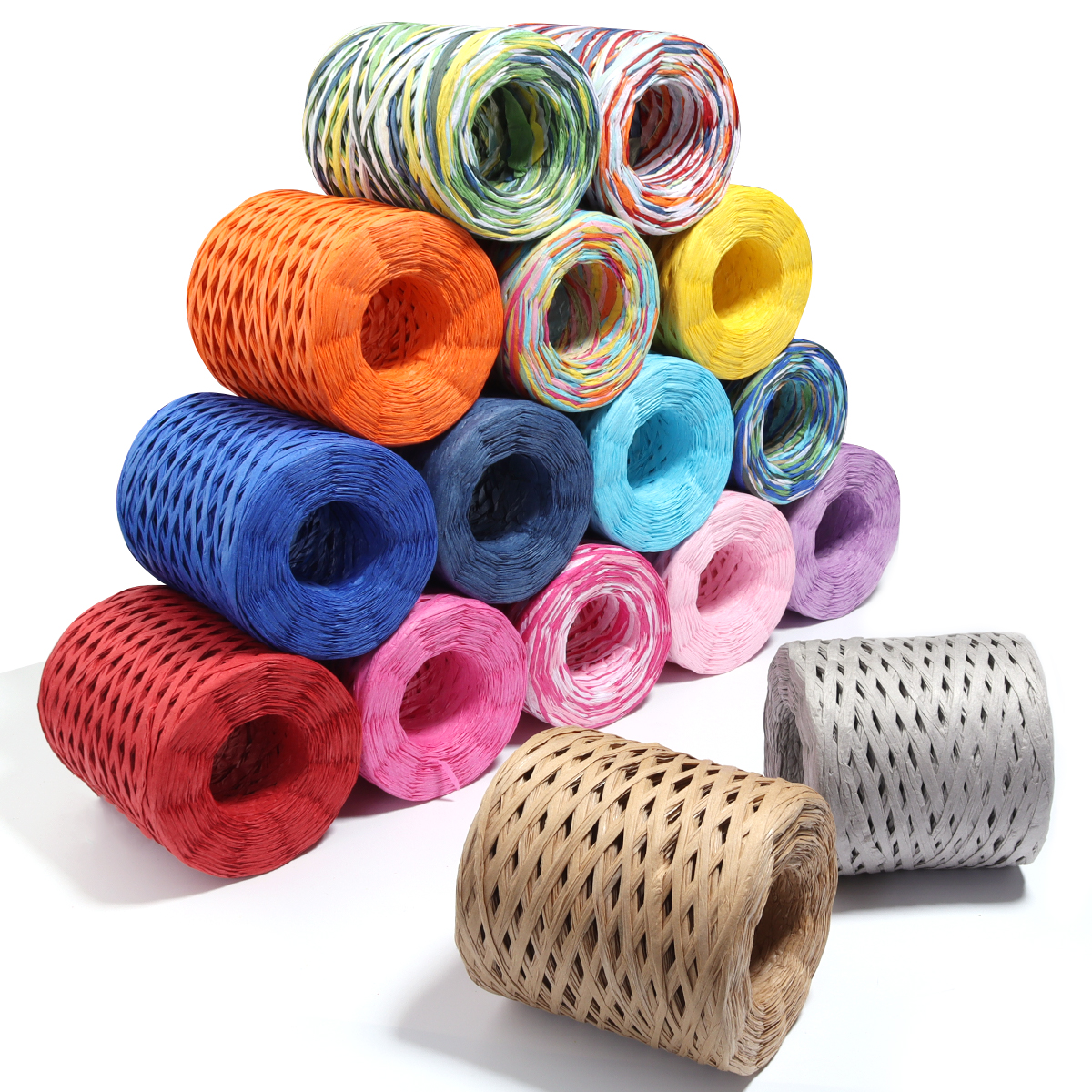 80-200M/Roll 4mm Colored Raffi - đánh giá và giá Paper Straw Color